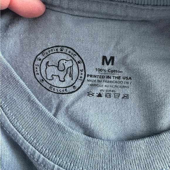 Puppie Love Blue Graphic Camping Dog T-Shirt Outdoor Adventure Short Sleeve Tee - Picture 4 of 4